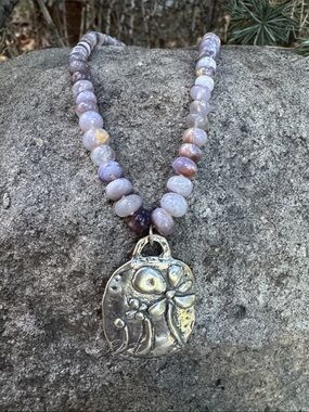 NWT Jes Maharry Sundance Catalog Amethyst Quartz Silver “Purple Bloom Necklace”